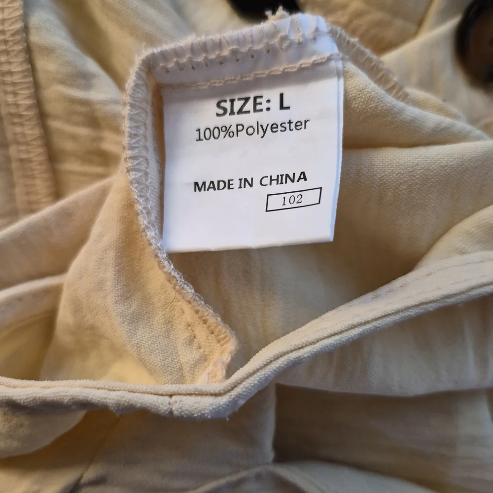 Dokoto Womens Overalls Jumpsuit Light Yellow L Wide Leg Cottagecore Fairycore - Picture 5 of 6